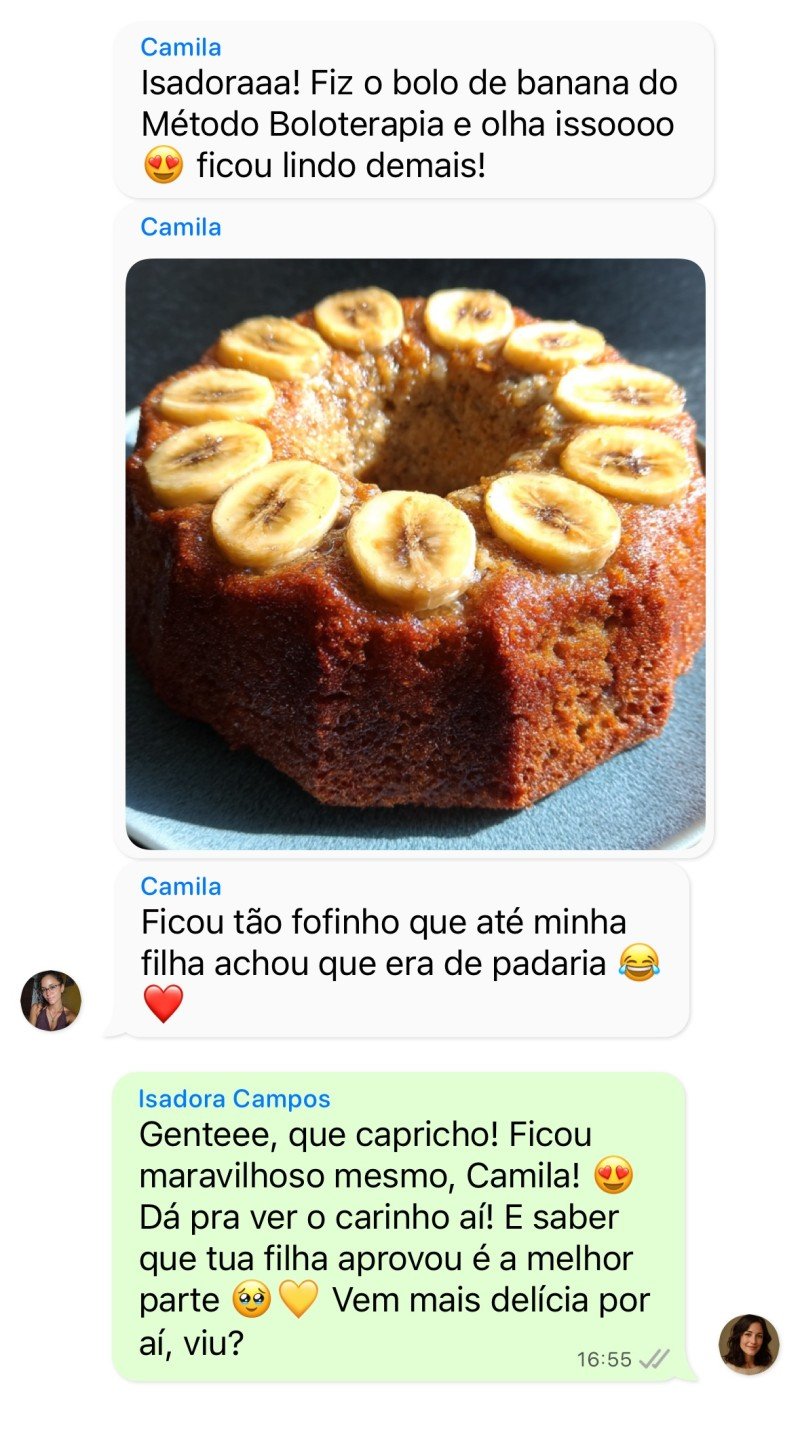 Conversa WhatsApp - Bolo de Banana da Camila