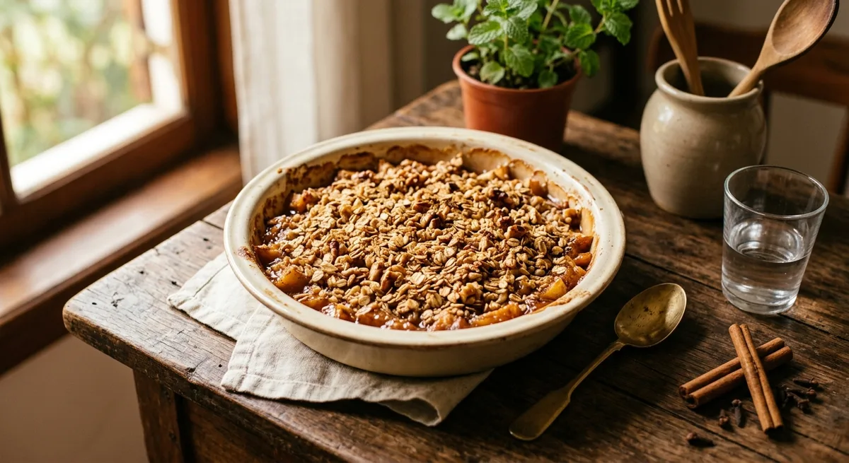 Crumble de Maçã com Canela e Aveia
