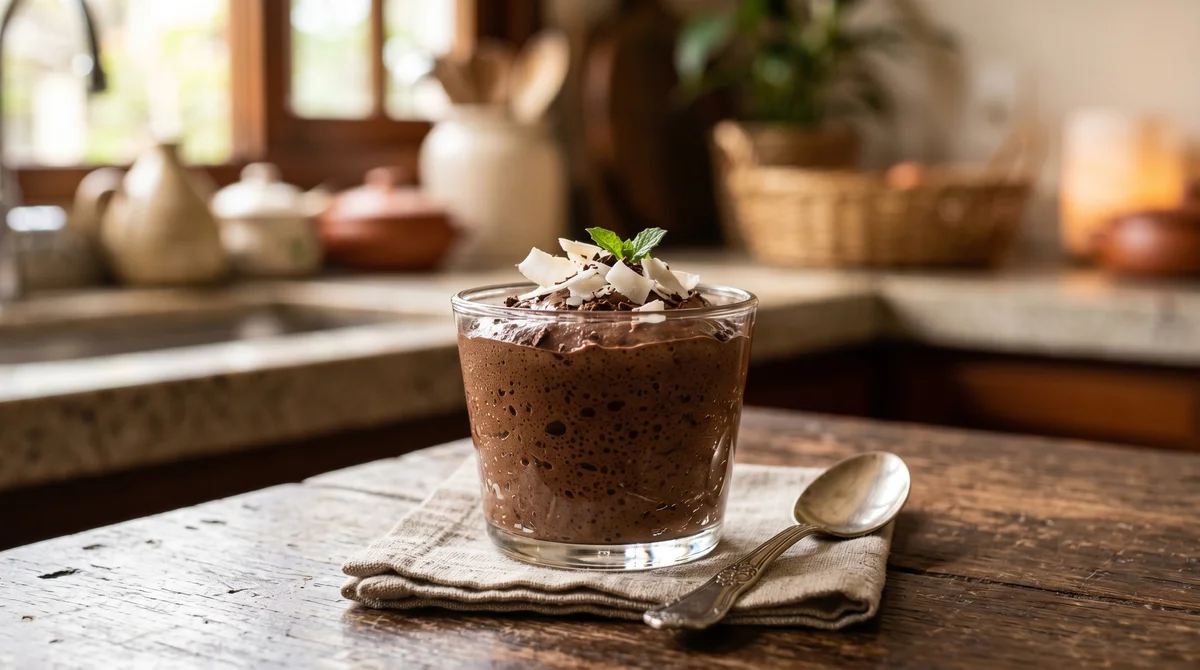 Mousse de Chocolate com Leite de Coco