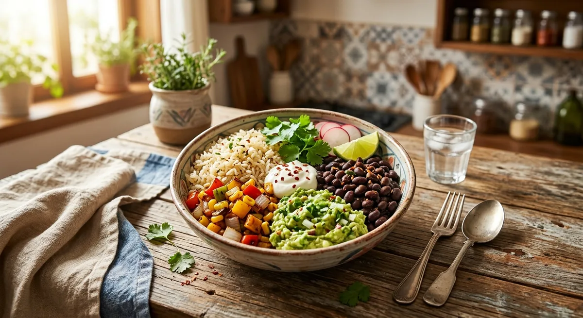 Bowl Mexicano com Feijão Preto e Guacamole