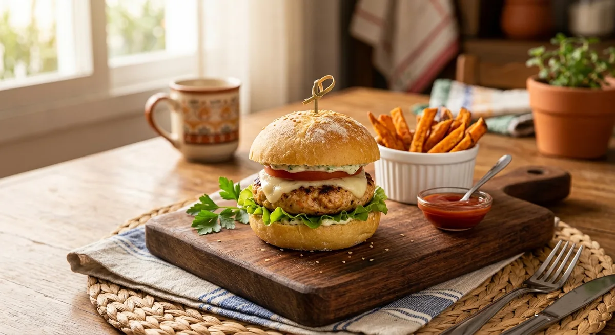 Mini Hambúrguer de Frango no Pão de Batata