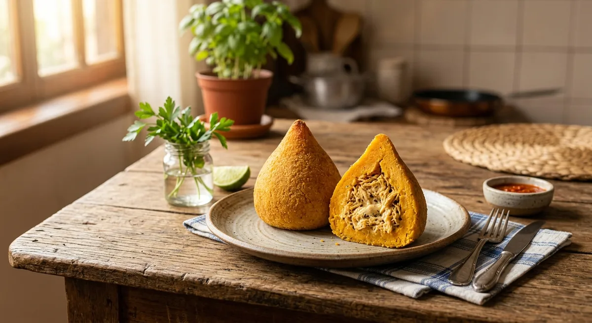 Coxinha Assada de Frango com Massa de Batata Doce