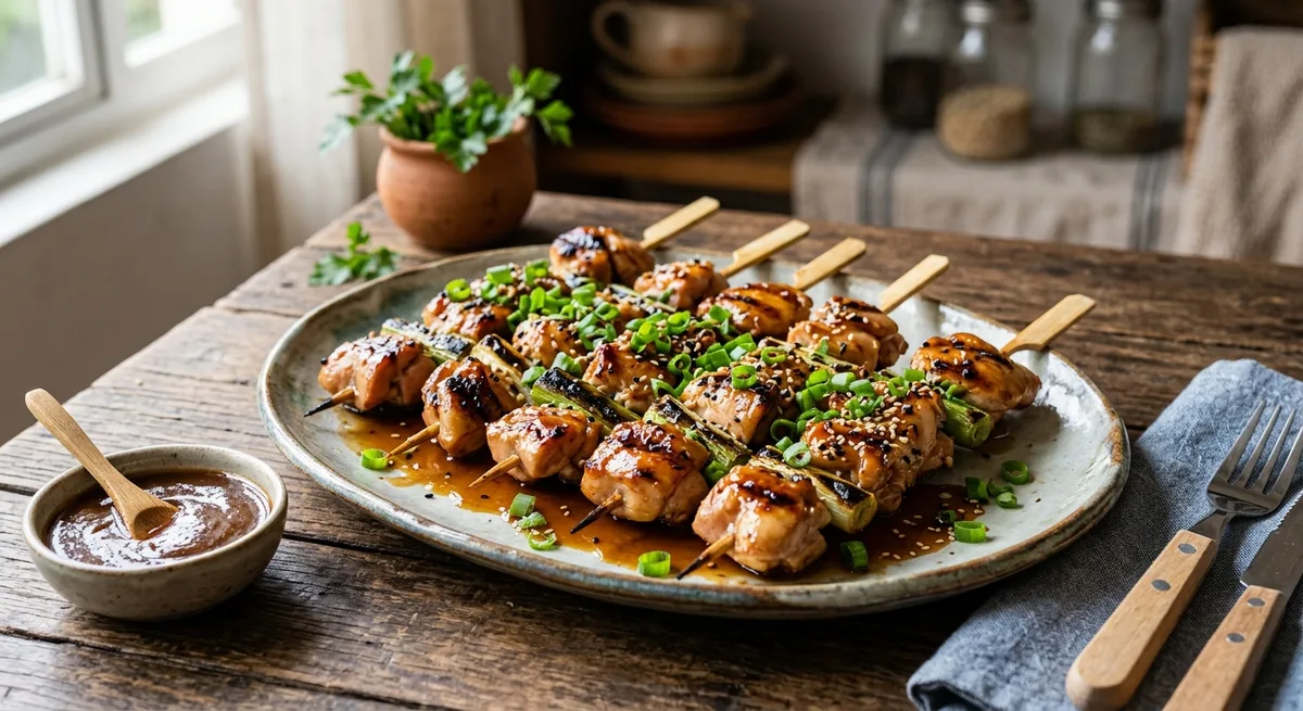Espetinhos de Frango Yakitori com Molho Teriyaki