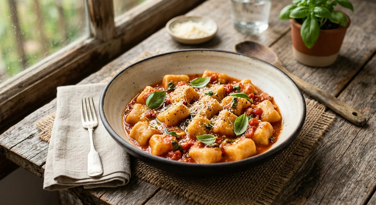 Nhoque de Batata Doce ao Molho de Tomate Fresco