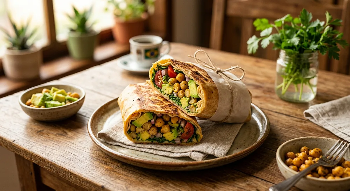 Wrap Nutritivo de Abacate e Grão-de-Bico