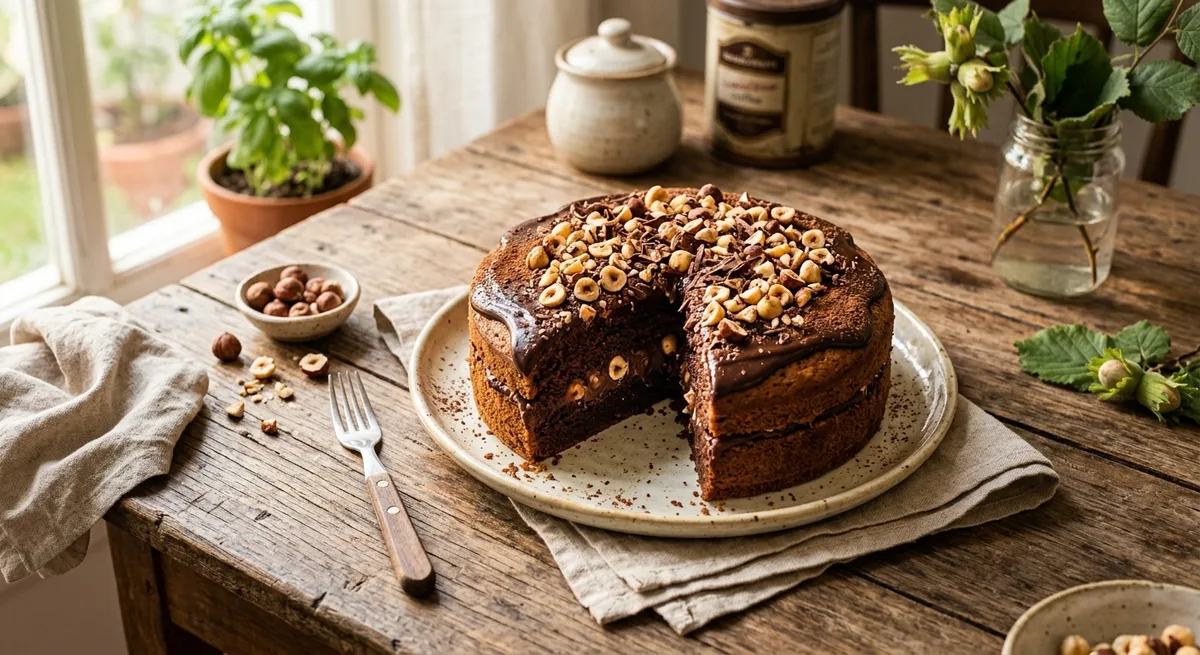 Bolo de Cacau e Avelã Trufado