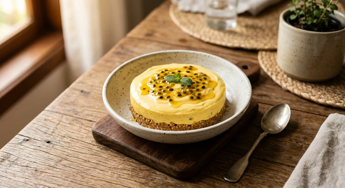 Mousse de Maracujá com Base de Castanha de Caju