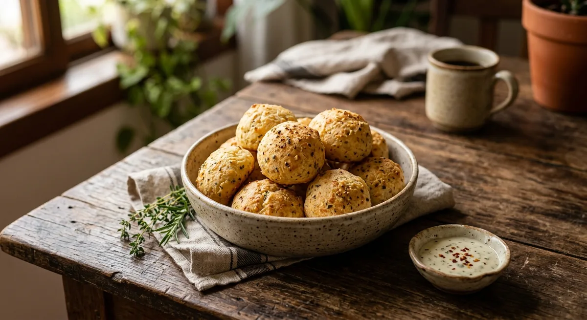 Bolinha de Queijo Vegano com Ervas