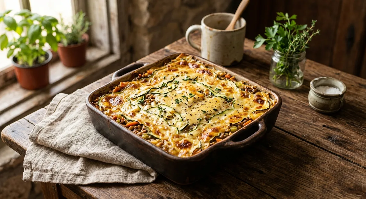 Lasanha de Abobrinha com Ragú de Lentilha