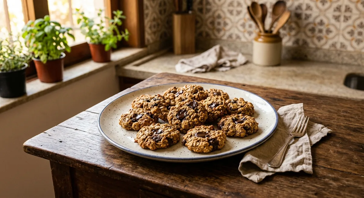 Cookies de Banana com Aveia e Gotas de Chocolate