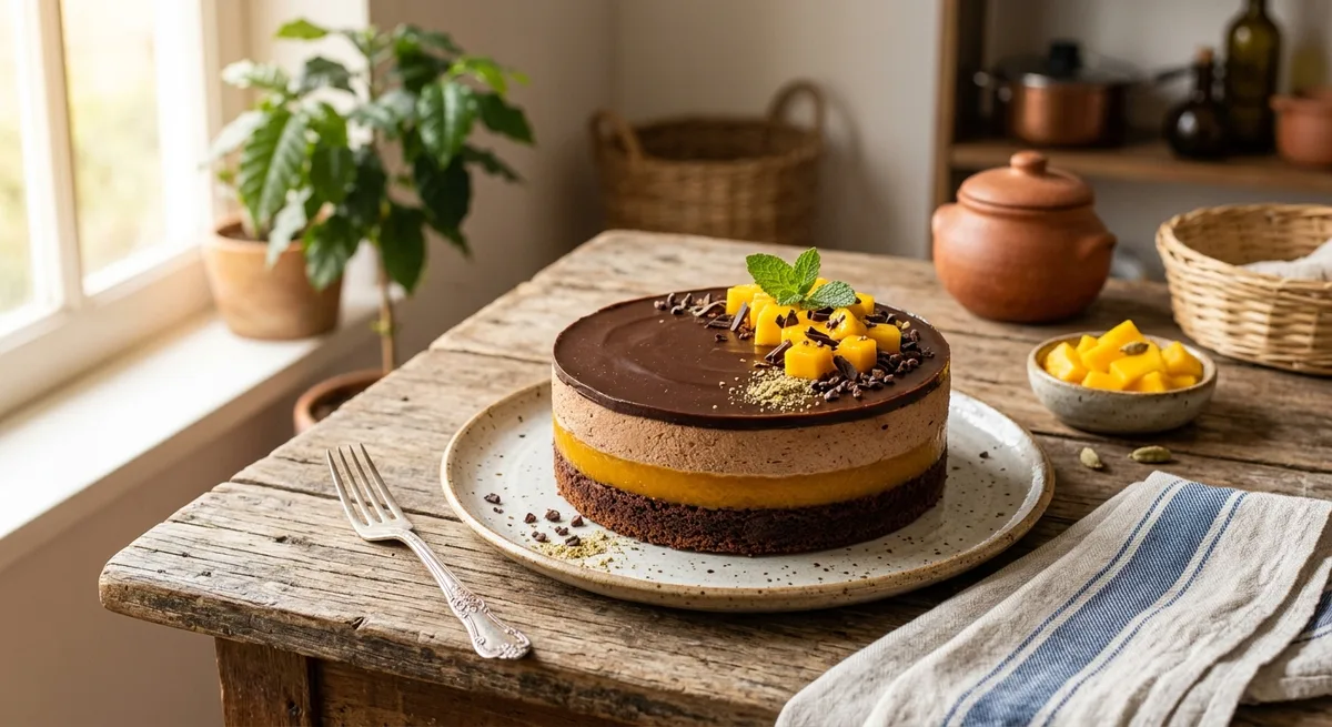 Bolo de Cacau, Manga e Cardamomo